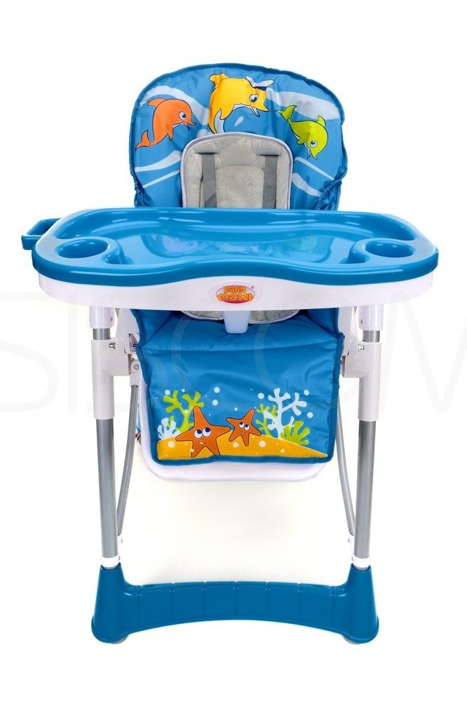Krzesełko do karmienia Baby Maxi ROZKŁADANE- NIEBIESKIE - obrazek 4