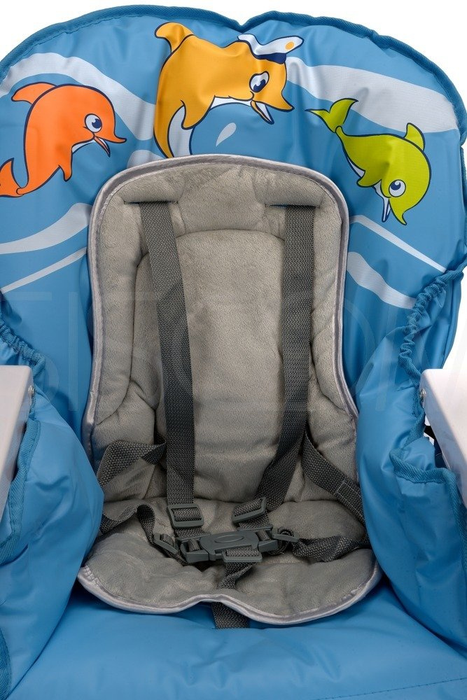 Krzesełko do karmienia Baby Maxi ROZKŁADANE- NIEBIESKIE - obrazek 12