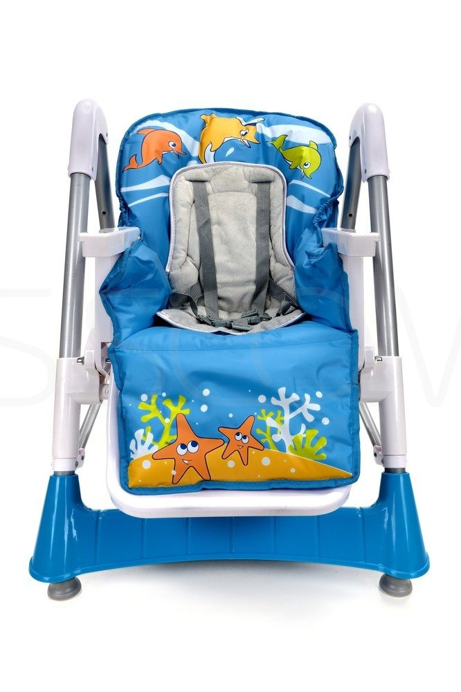 Krzesełko do karmienia Baby Maxi ROZKŁADANE- NIEBIESKIE - obrazek 11