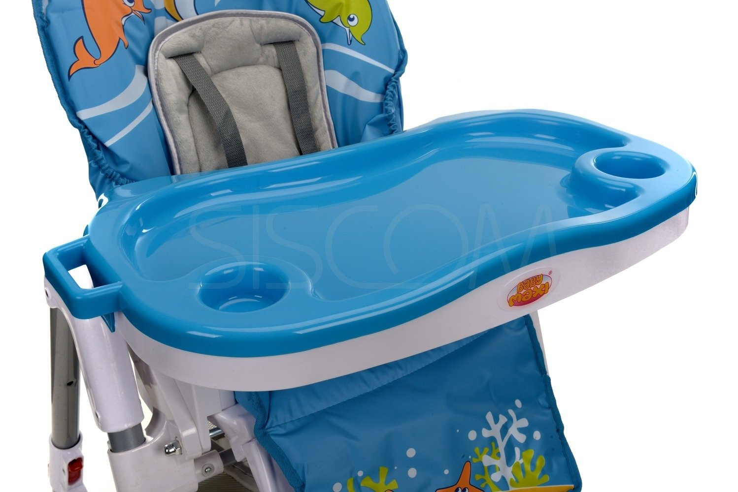 Krzesełko do karmienia Baby Maxi ROZKŁADANE- NIEBIESKIE - obrazek 13