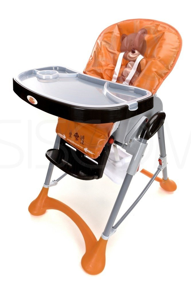 Krzesełko do karmienia Baby Maxi DUŻE- pomarańczowe - obrazek 4