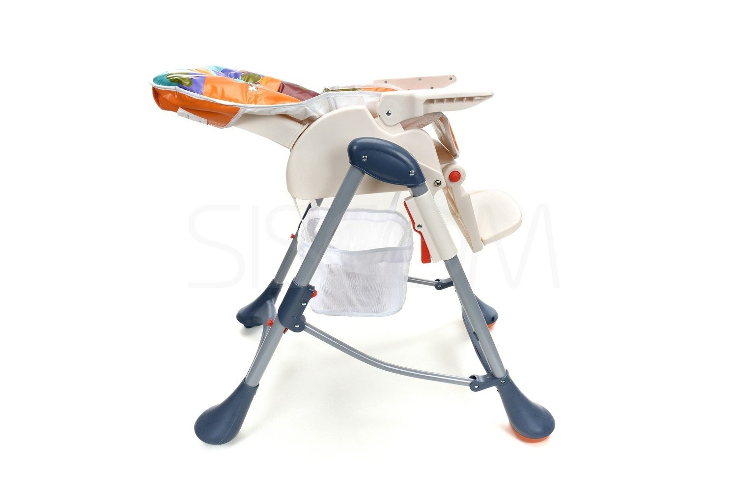 Krzesełko do karmienia Baby Maxi DUŻE- szaro-pomarańczowe - obrazek 6