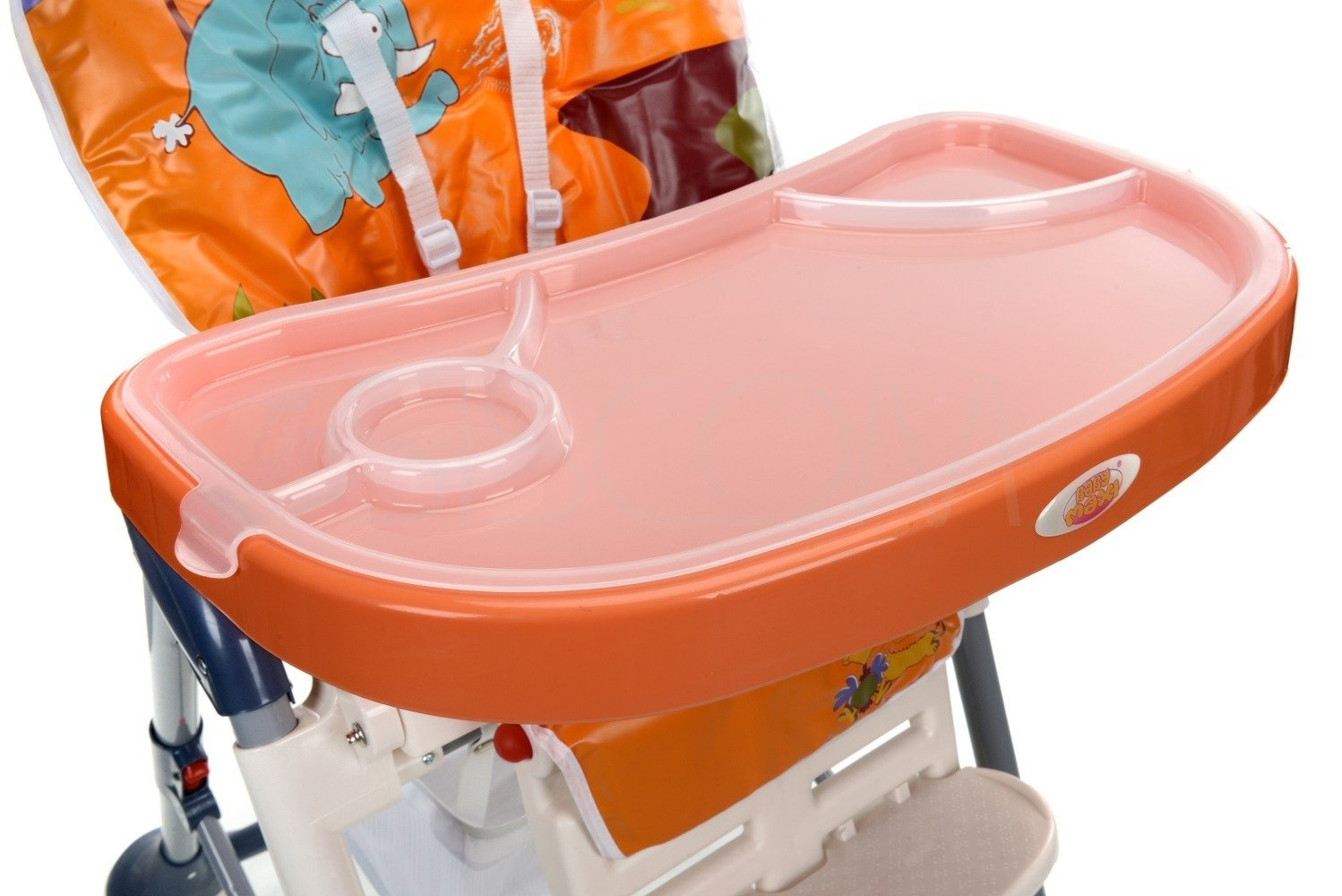 Krzesełko do karmienia Baby Maxi DUŻE- szaro-pomarańczowe - obrazek 9