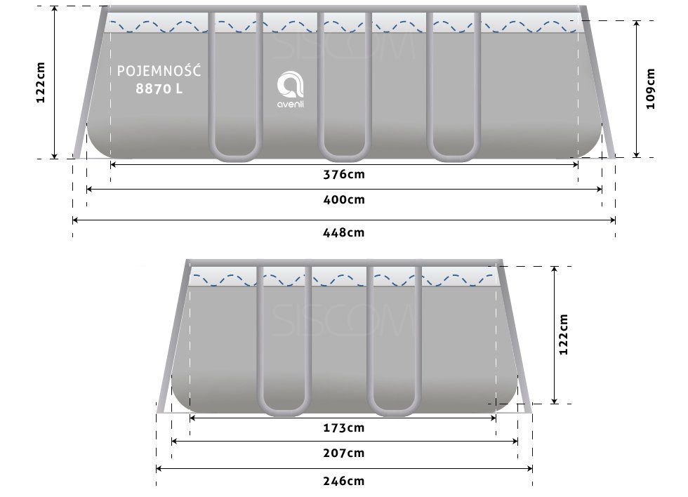 Basen ogrodowy stelażowy 400x207x122cm ZESTAW 17w1 - obrazek 8