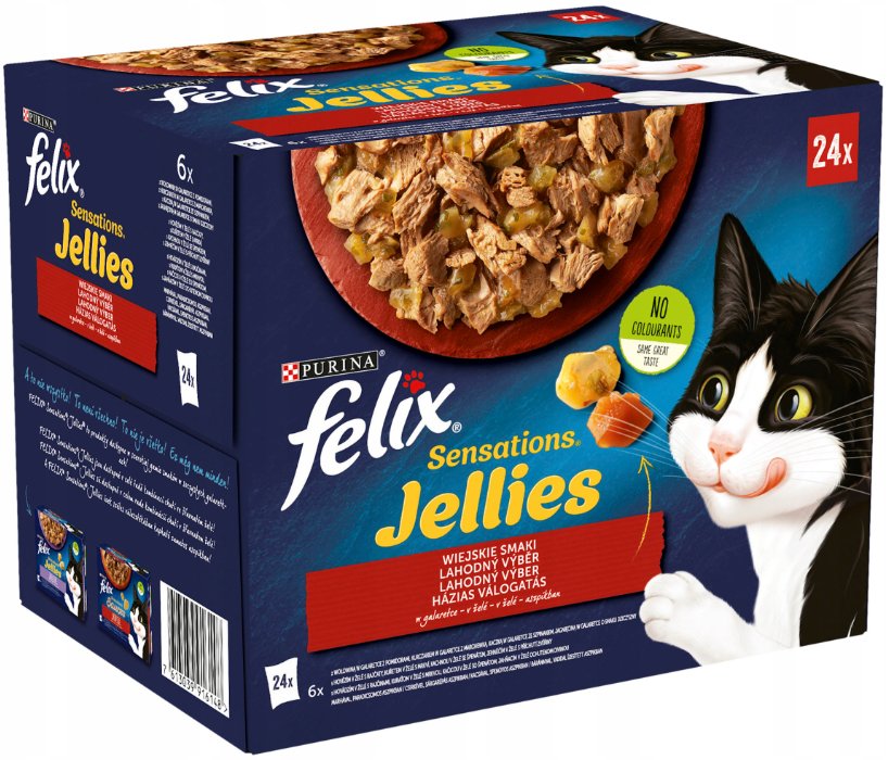 FELIX Sensations Jellies Karma dla kotów wiejskie smaki w galaretce (24 x 85g)