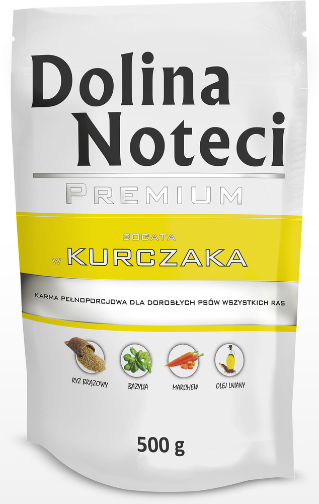 Mokra karma dla psa Dolina Noteci Premium bogata w kurczaka saszetka 500 g