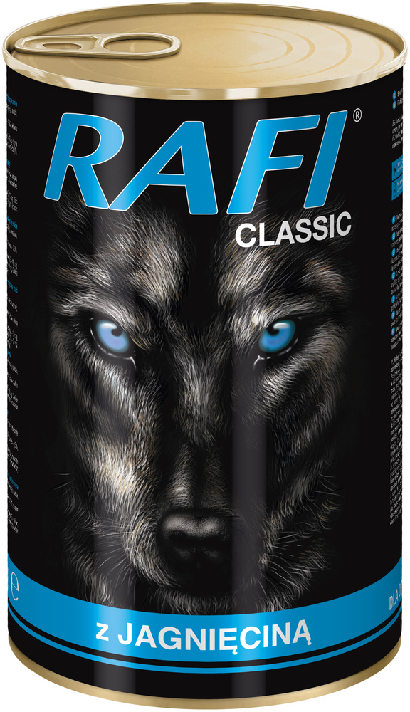 Mokra karma dla psa Rafi Classic z jagnięciną puszka 1240g
