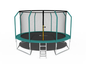 4468_1 Trampolina Ogrodowa Premium dla dzieci 404cm (13FT) z Siatką Wewnętrzną i Drabinką