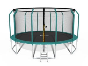 4470_1 Trampolina Ogrodowa Premium dla dzieci 465cm (15FT) z Siatką Wewnętrzną i Drabinką