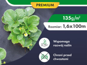 funfitgarden_agrowloknina MOCNA AGROWŁÓKNINA MATA ANTYCHWASTOWA 1,6x100m 135g/m² CZARNA AGROTKANINA PREMIUM