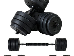 🏋️‍♂️ Hantle Bitumiczne 40 kg Zestaw 4w1 z funkcją sztangi – uniwersalny sprzęt do domowej siłowni