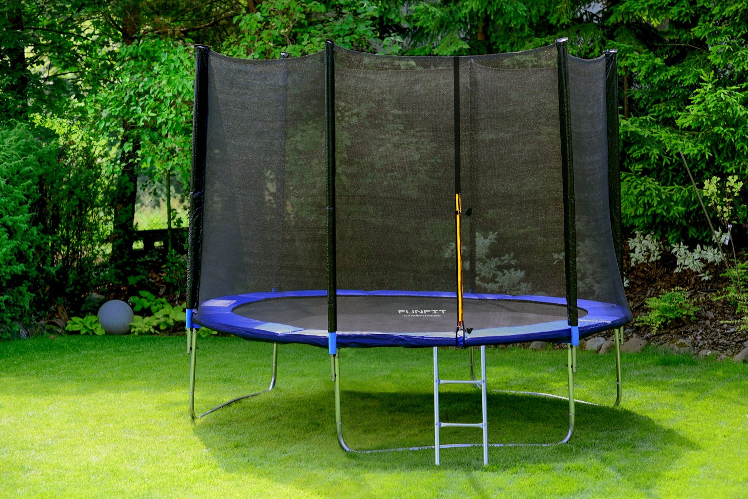 Trampolina ogrodowa dla dzieci 312cm FUNFIT z siatką zewnętrzną i drabinką - obrazek 2