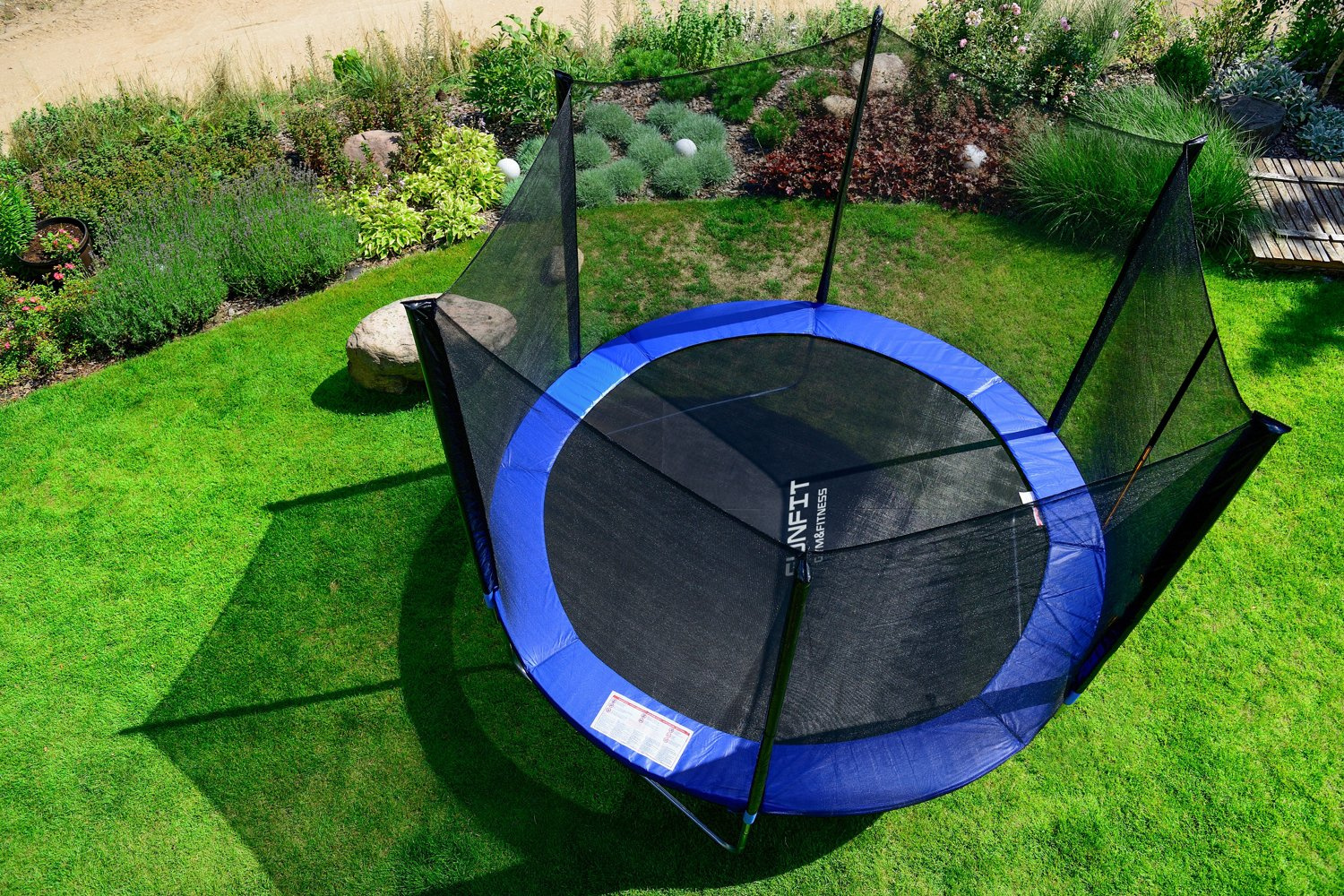 Trampolina ogrodowa dla dzieci 312cm FUNFIT z siatką zewnętrzną i drabinką - obrazek 5