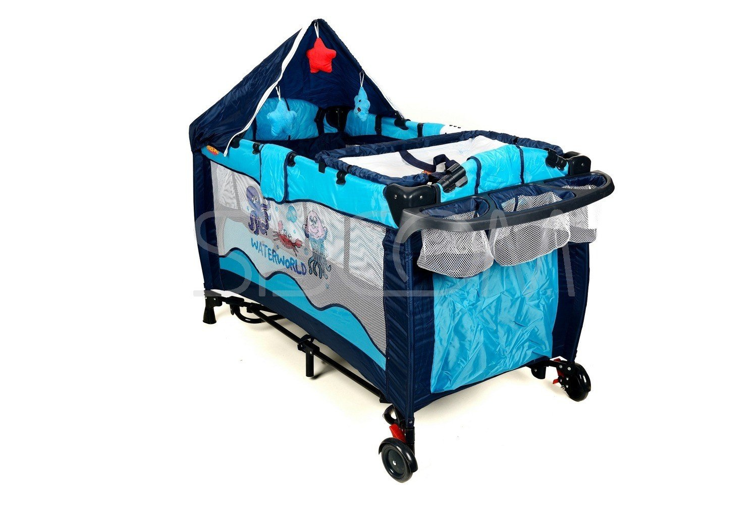 Łóżeczko turystyczne, kojec Premium - ocean - obrazek 34