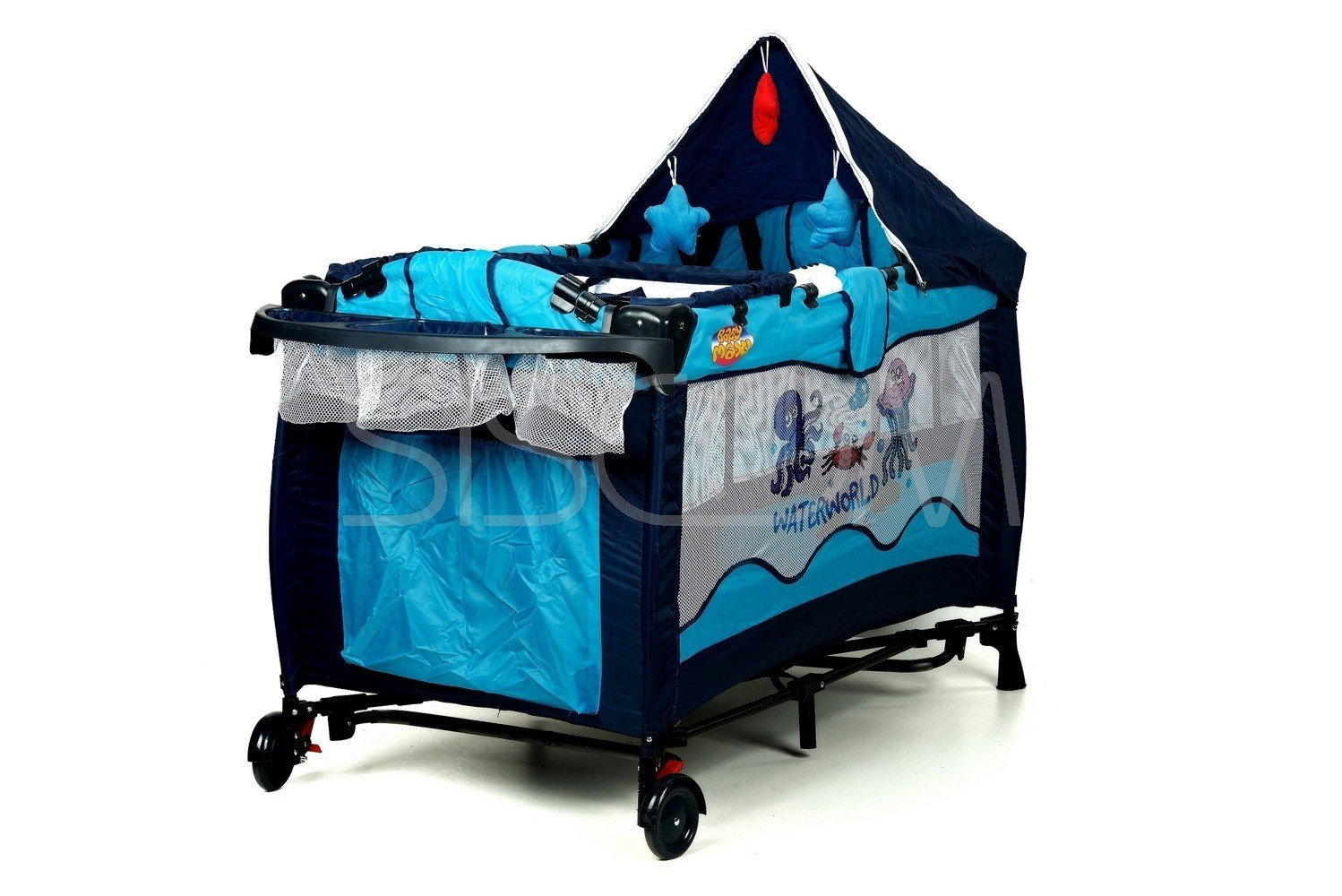 Łóżeczko turystyczne, kojec Premium - ocean - obrazek 14