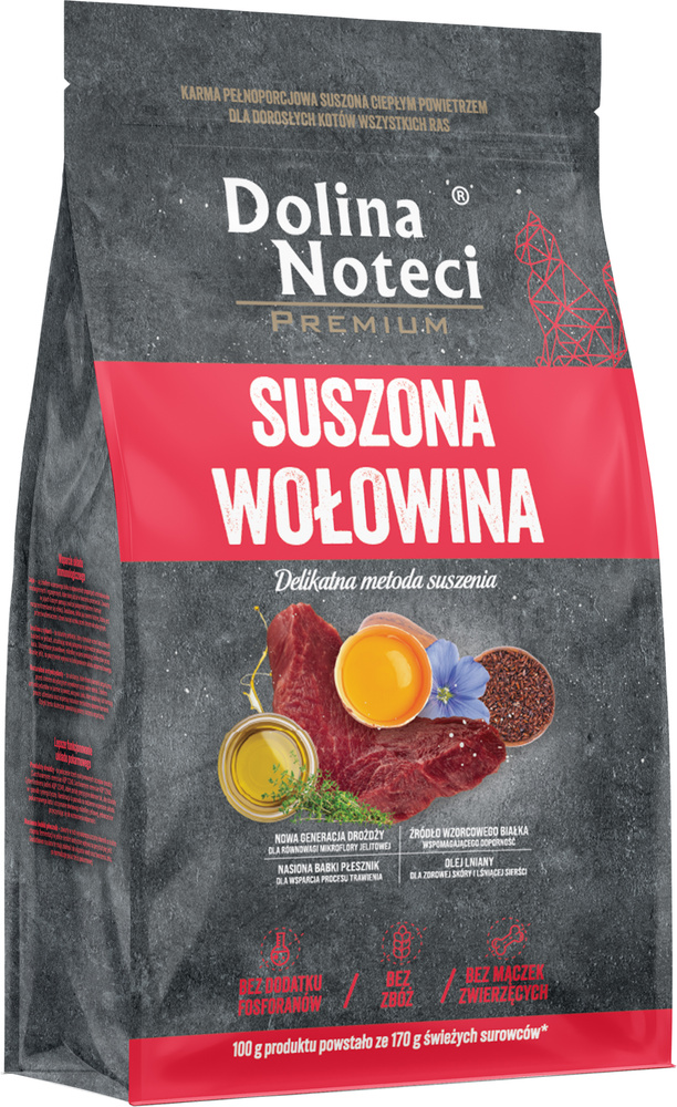 Naturalna karma suszona dla kota z wołowiną